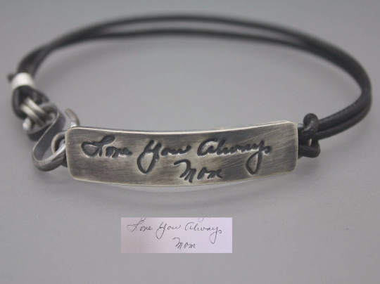 Sterling Silver Bracelet With Sterling Silver Cursive U Letter 
