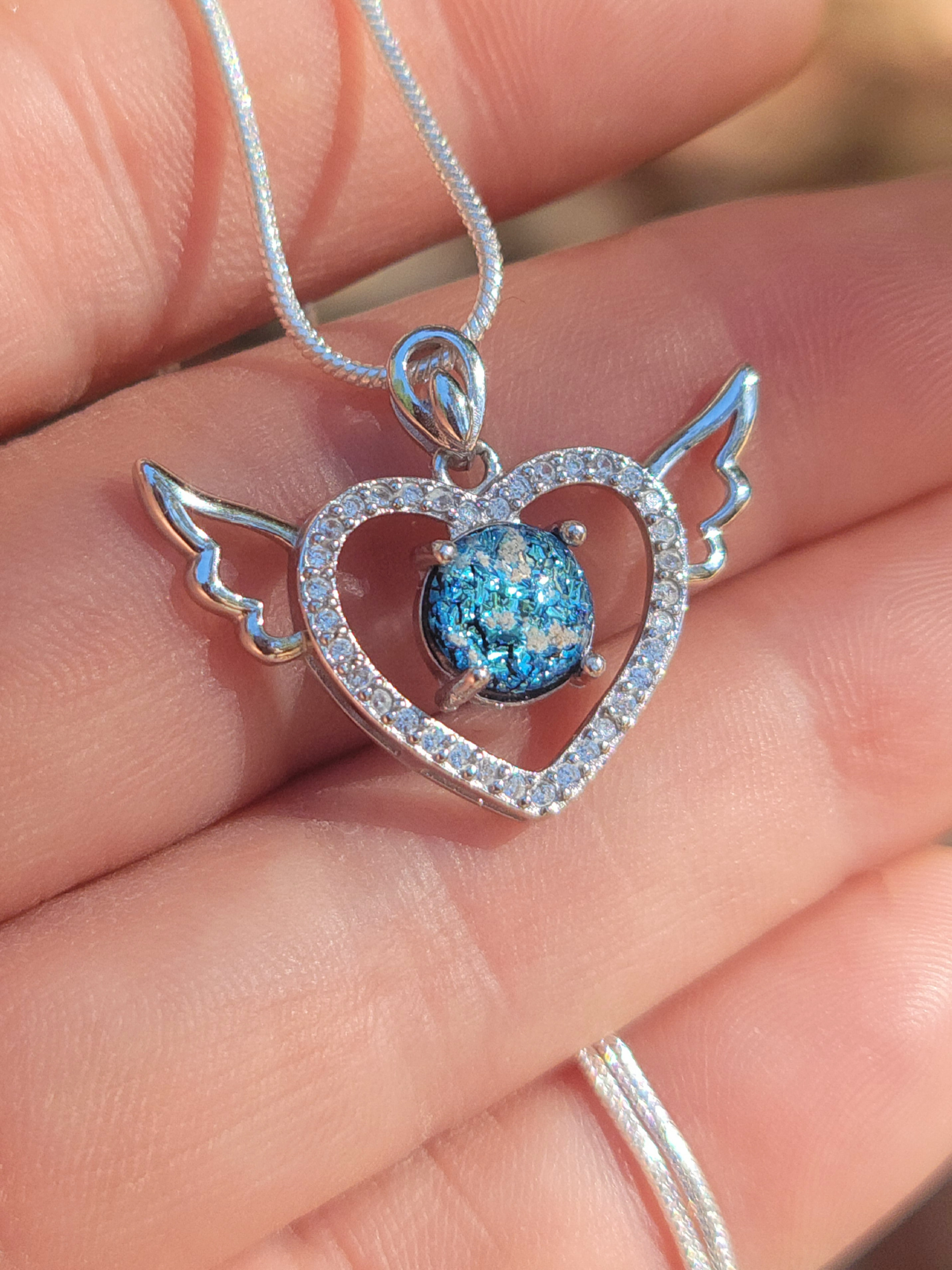 Heart Wings Necklace 1/20 ct tw Diamonds Sterling Silver/10K Rose Gold |  Jared